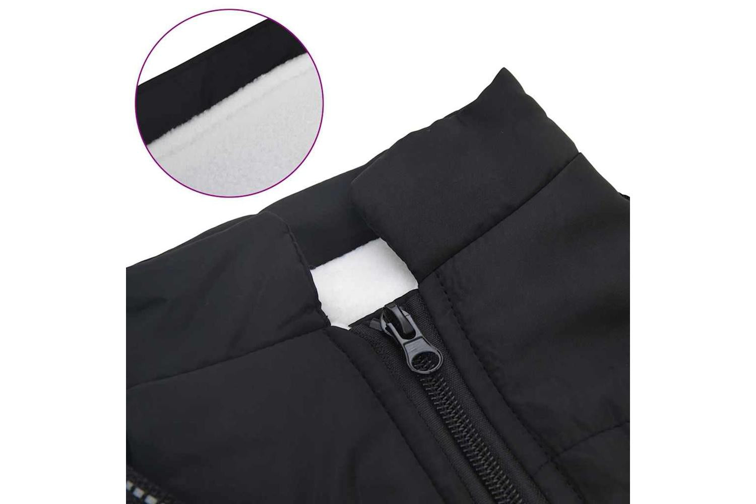 Vidaxl Dog Coat With Harness Black S Fleece And Polyester-7