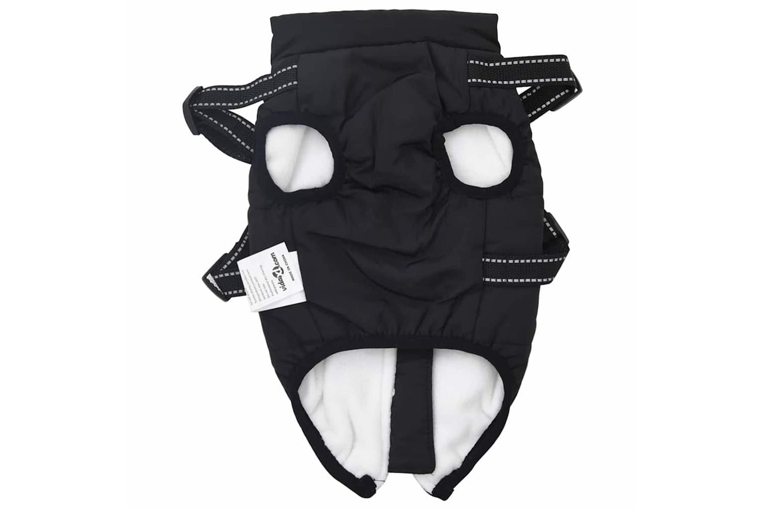Vidaxl Dog Coat With Harness Black 2xl Fleece And Polyester-5