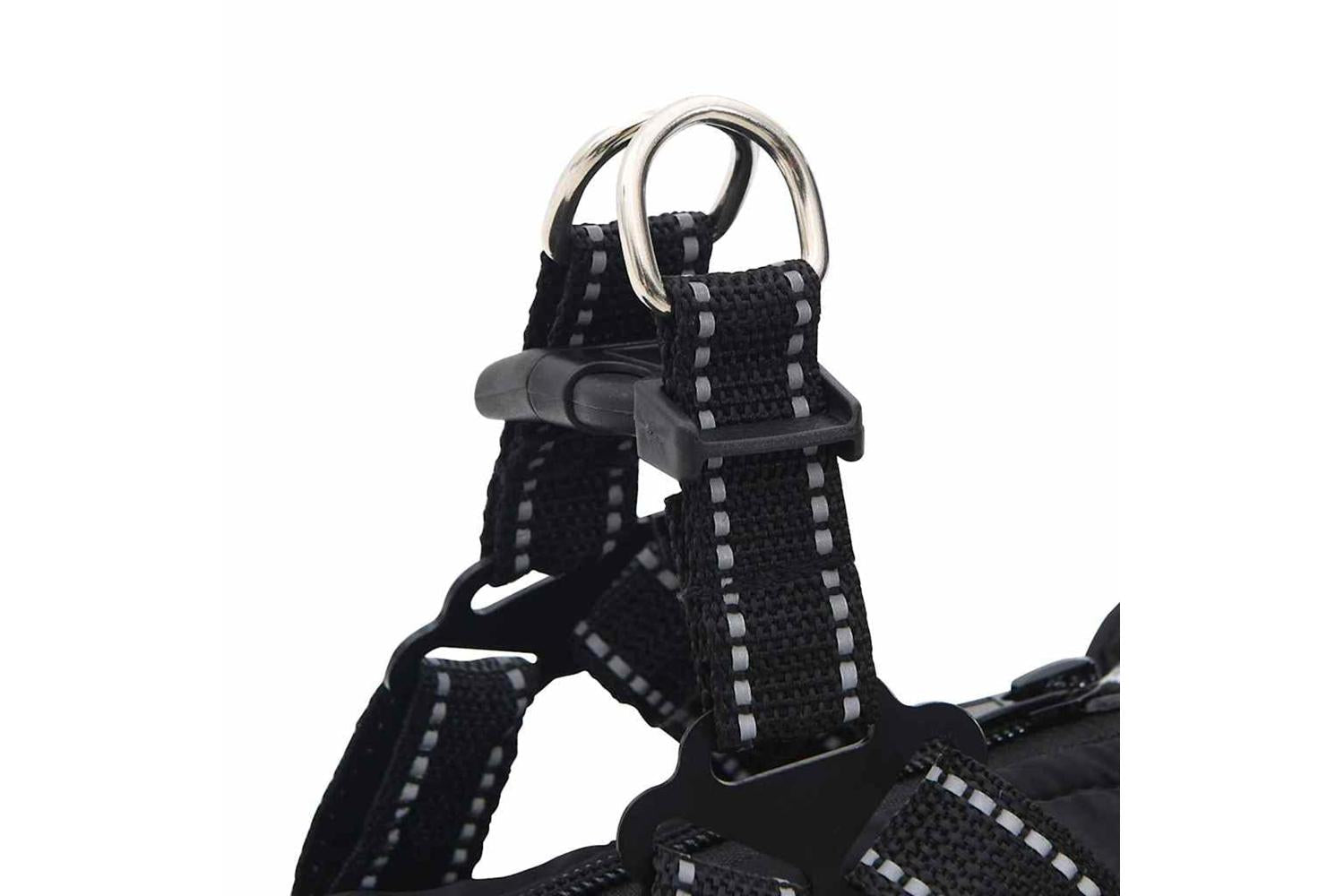 Vidaxl Dog Coat With Harness Black 2xl Fleece And Polyester-8