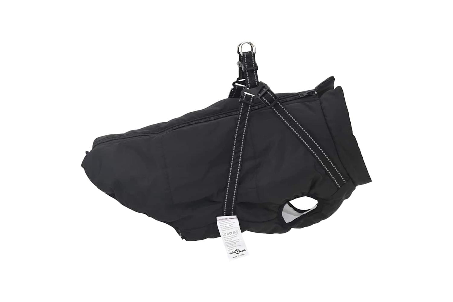 Vidaxl Dog Coat With Harness Black 5xl Fleece And Polyester-4