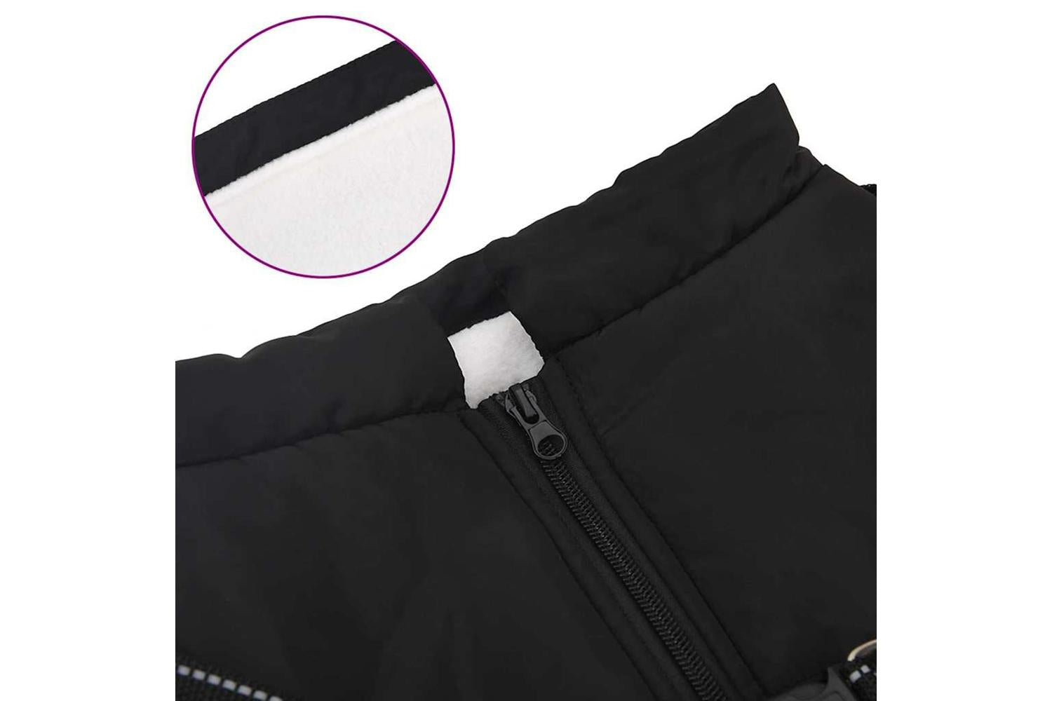 Vidaxl Dog Coat With Harness Black 5xl Fleece And Polyester-7