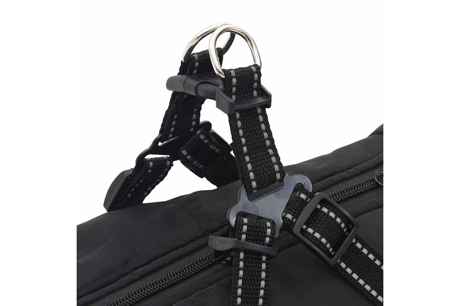 Vidaxl Dog Coat With Harness Black 5xl Fleece And Polyester-8