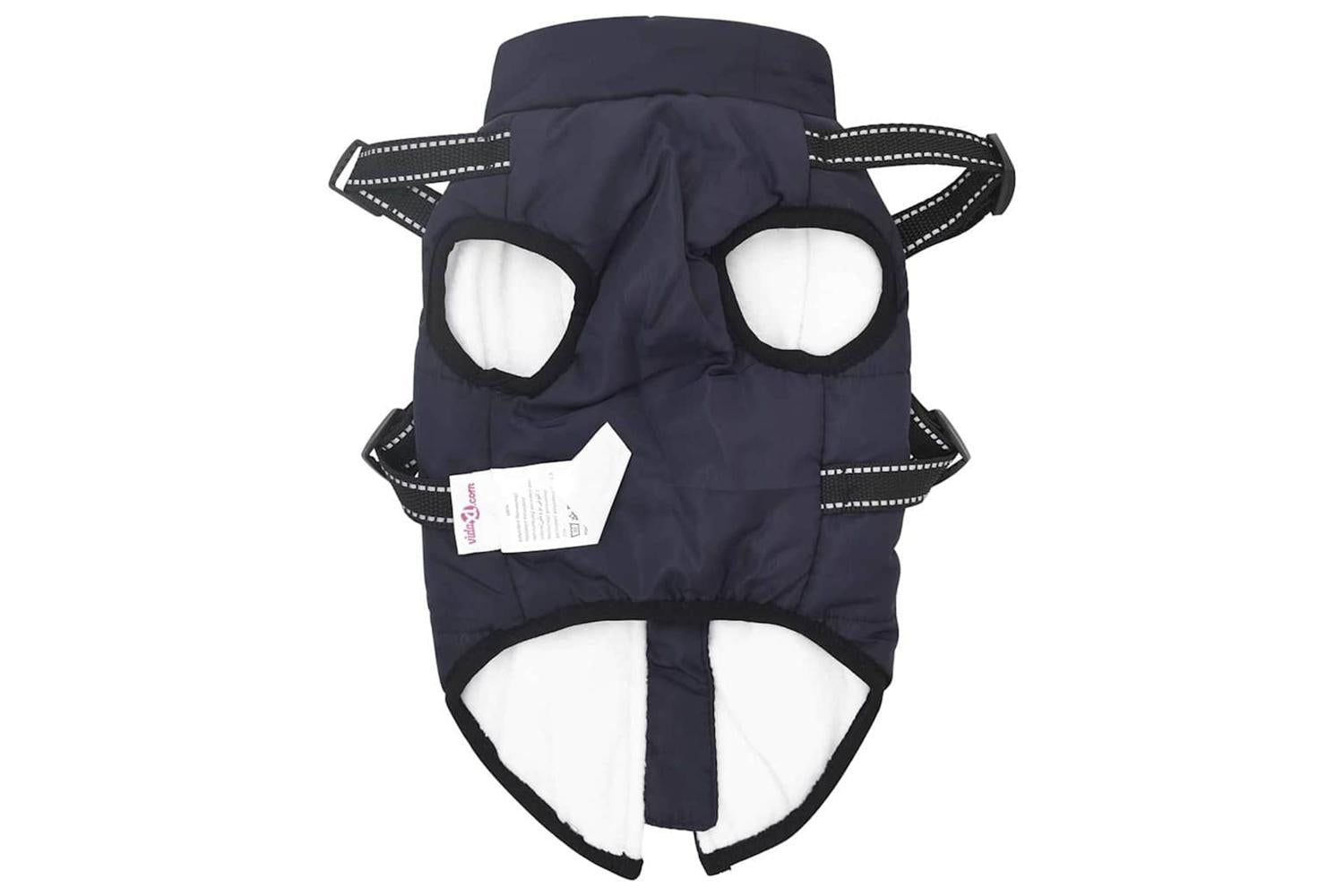 Vidaxl Dog Coat With Harness Navy Blue S Fleece And Polyester-5