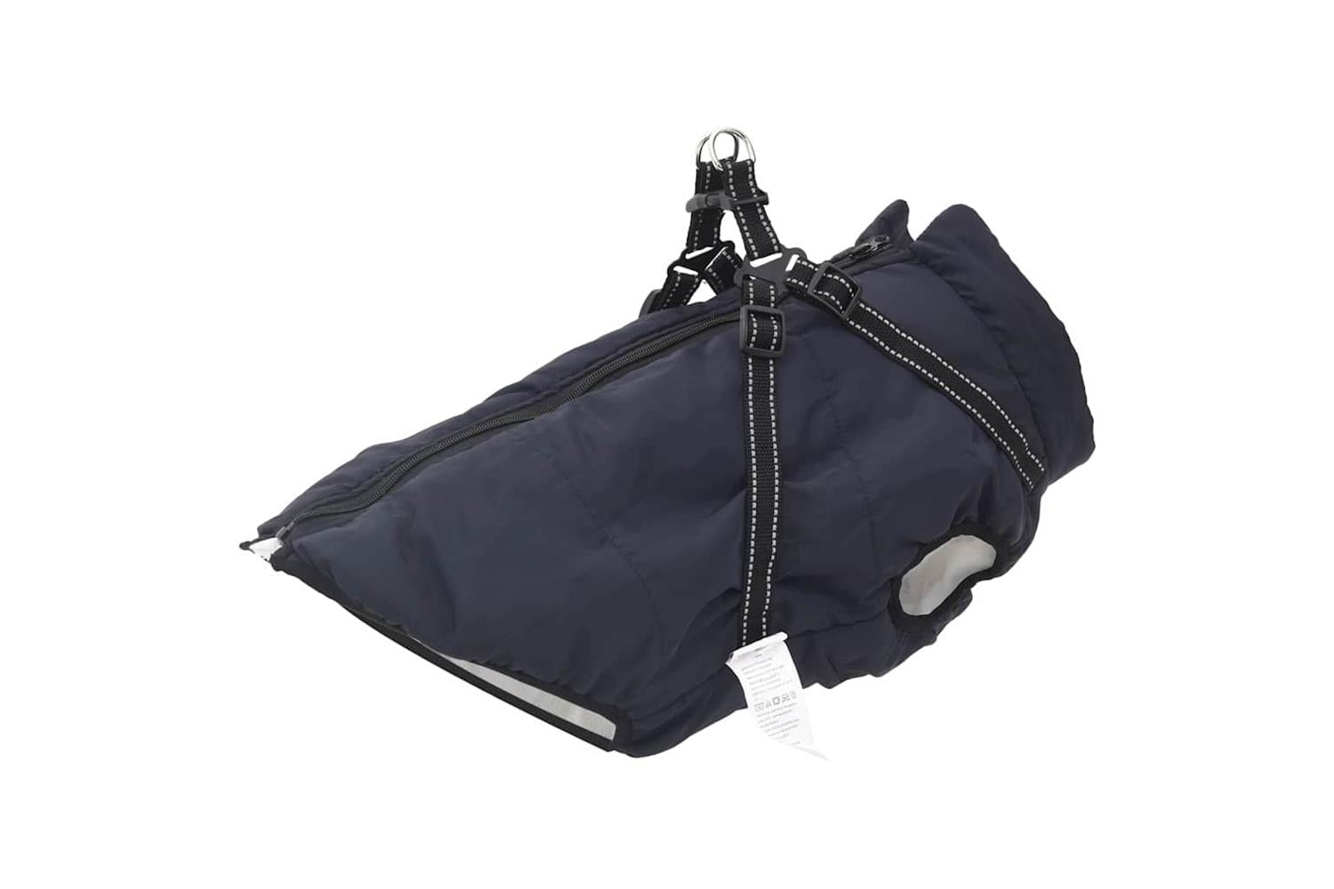 Vidaxl Dog Coat With Harness Navy Blue 3xl Fleece And Polyester