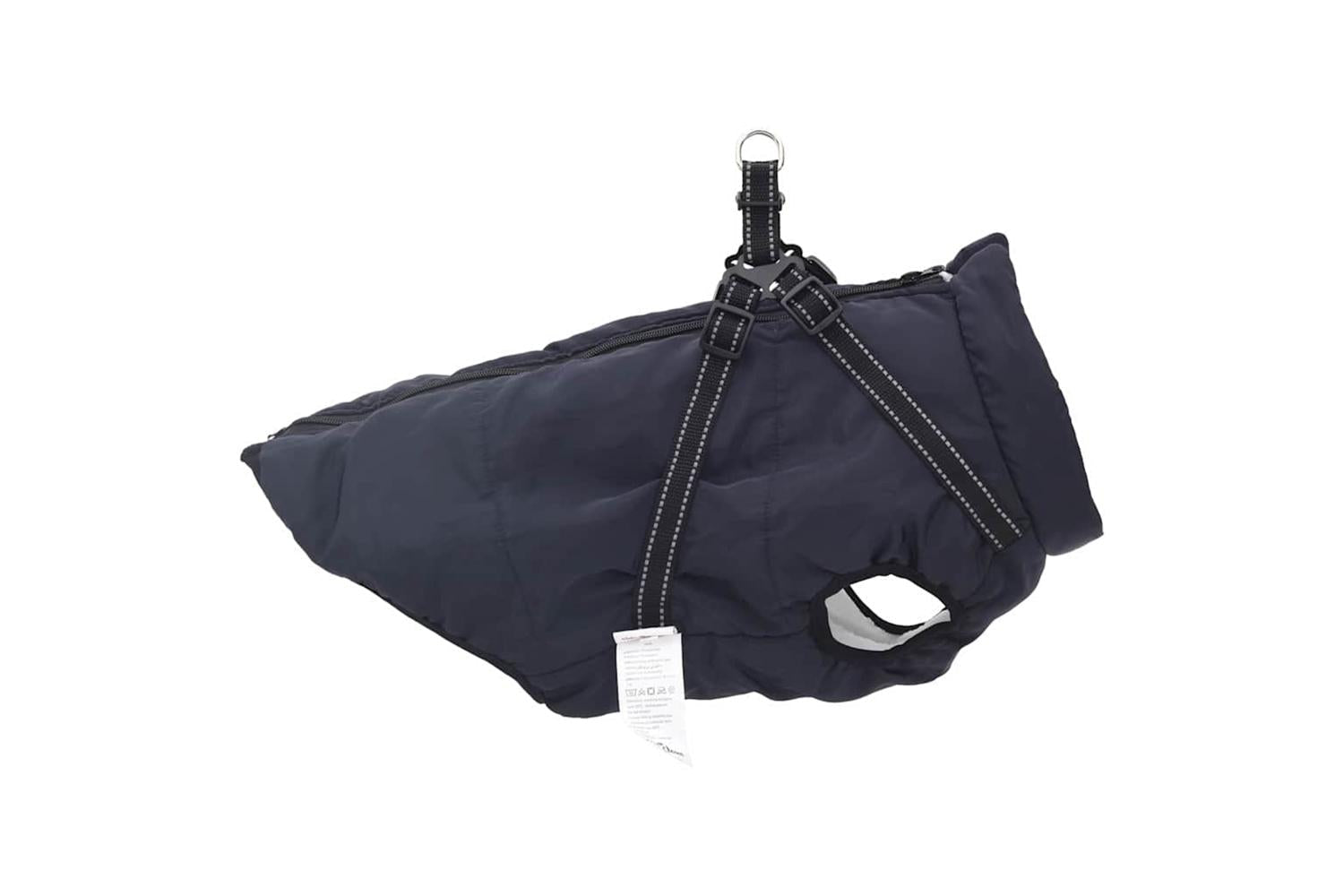 Vidaxl Dog Coat With Harness Navy Blue 3xl Fleece And Polyester-4