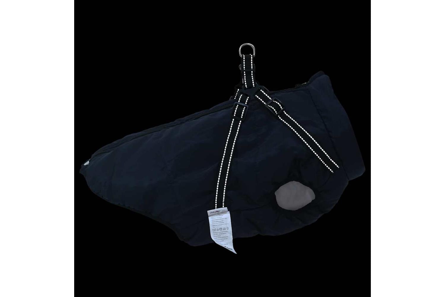 Vidaxl Dog Coat With Harness Navy Blue 5xl Fleece And Polyester-9