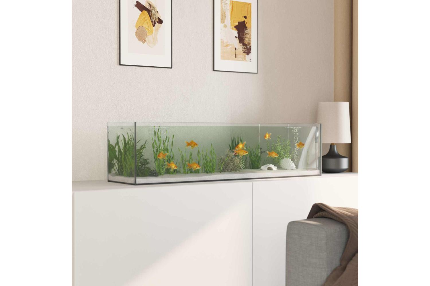 Vidaxl Aquarium With Storage Transparent 80 X 20 X 20 Cm Glass-4