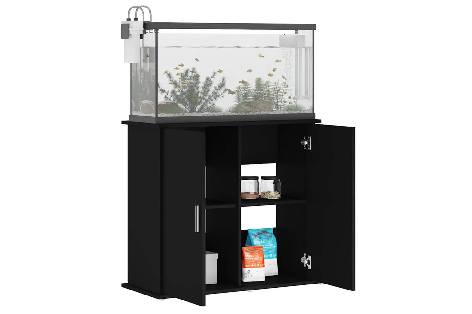 Vidaxl Aquarium Stand Black 81x36x73 Cm Engineered Wood-3