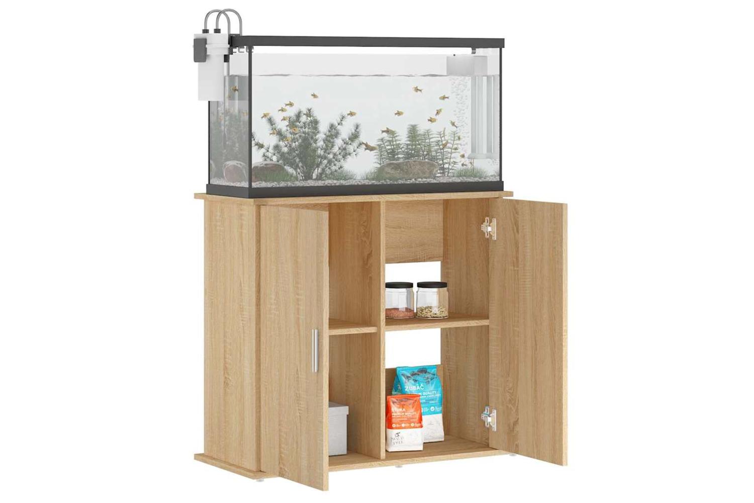 Vidaxl Aquarium Stand Sonoma Oak 81x36x73 Cm Engineered Wood-4