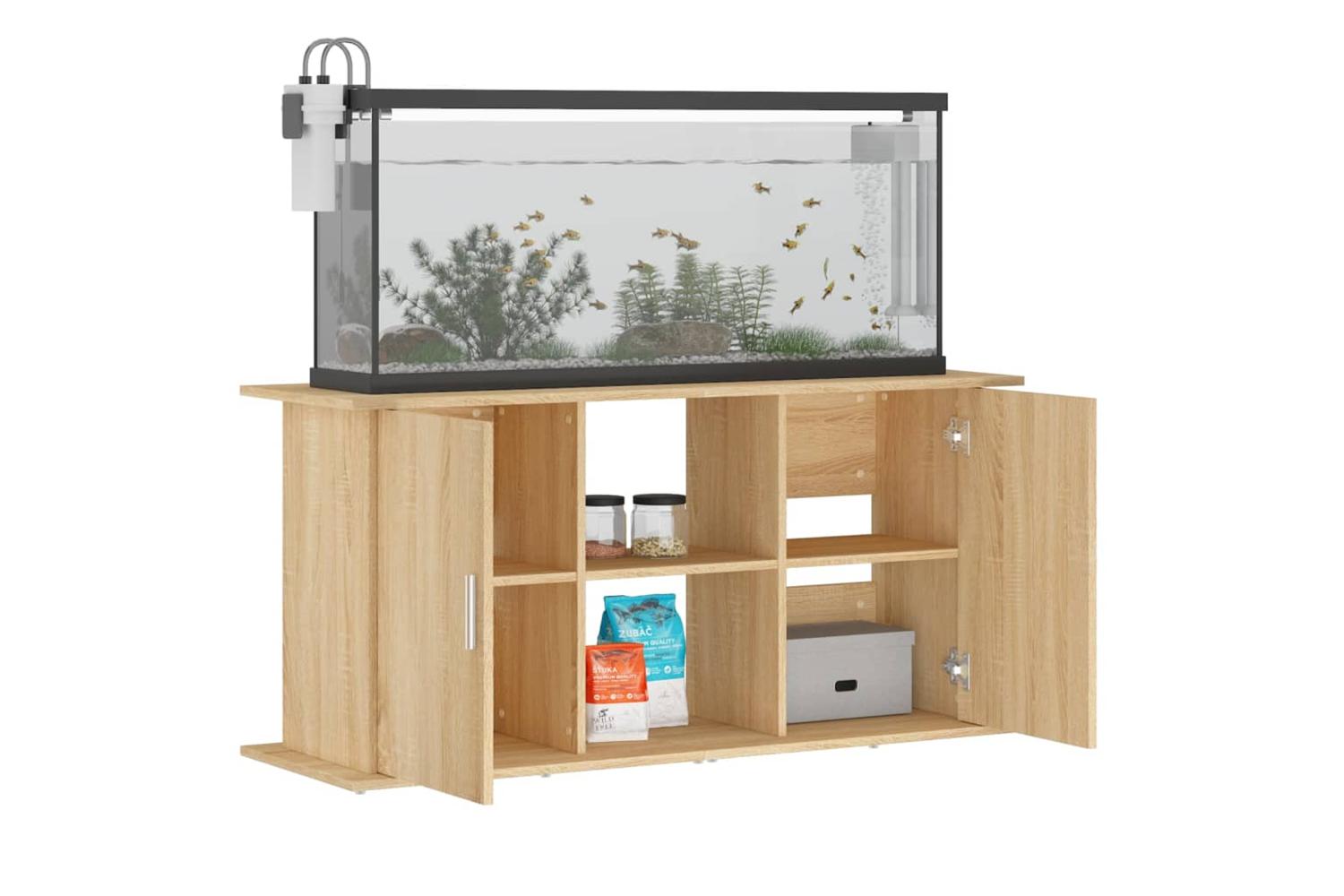 Vidaxl Aquarium Stand Sonoma Oak 121x41x58 Cm Engineered Wood-4