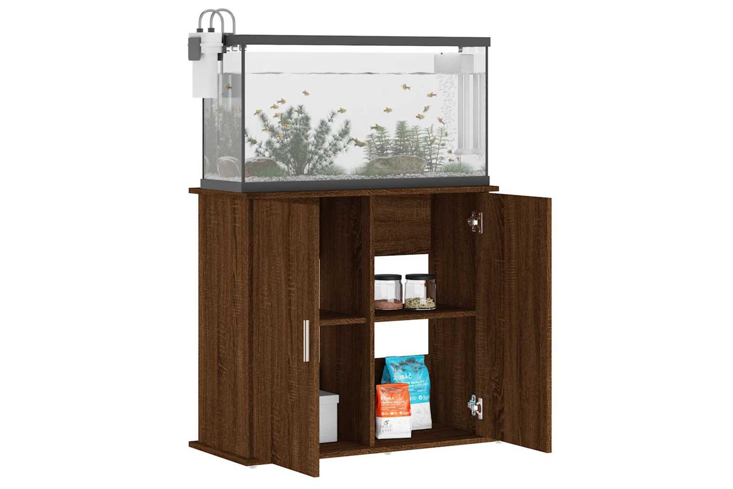 Vidaxl Aquarium Stand Brown Oak 81x36x73 Cm Engineered Wood-3