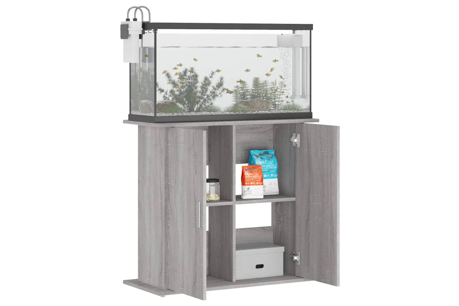 Vidaxl Aquarium Stand Grey Sonoma 81x36x73 Cm Engineered Wood-4