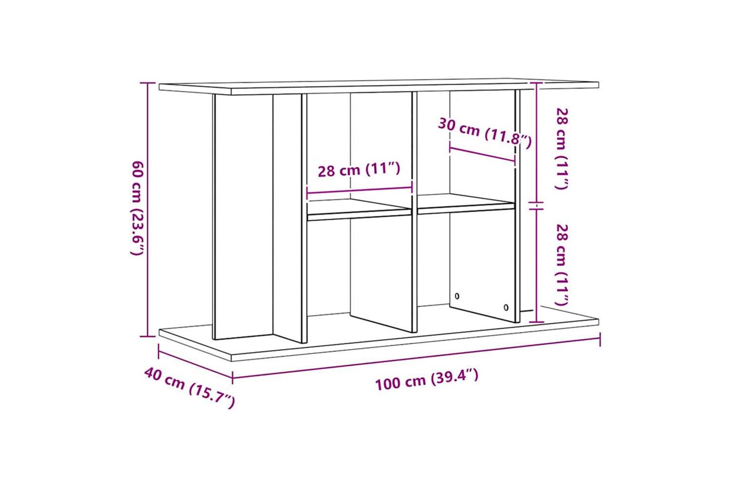 Vidaxl Aquarium Stand Artisan Oak 100x40x60 Cm Engineered Wood-9