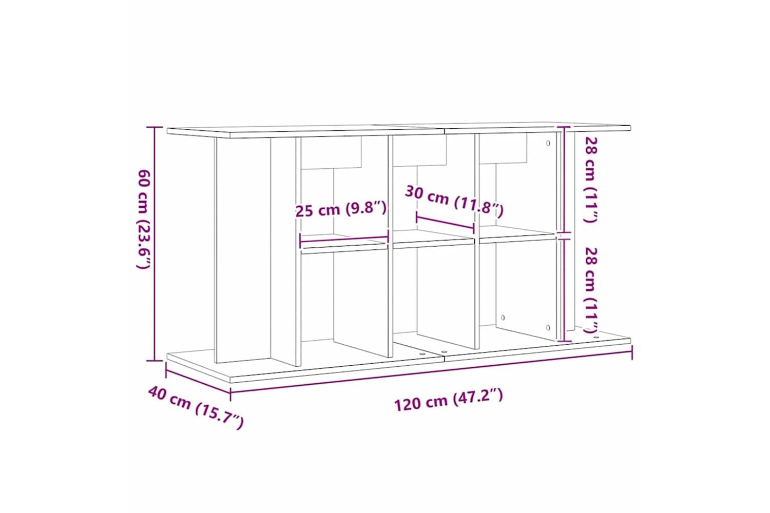 Vidaxl Aquarium Stand Artisan Oak 120x40x60 Cm Engineered Wood-9