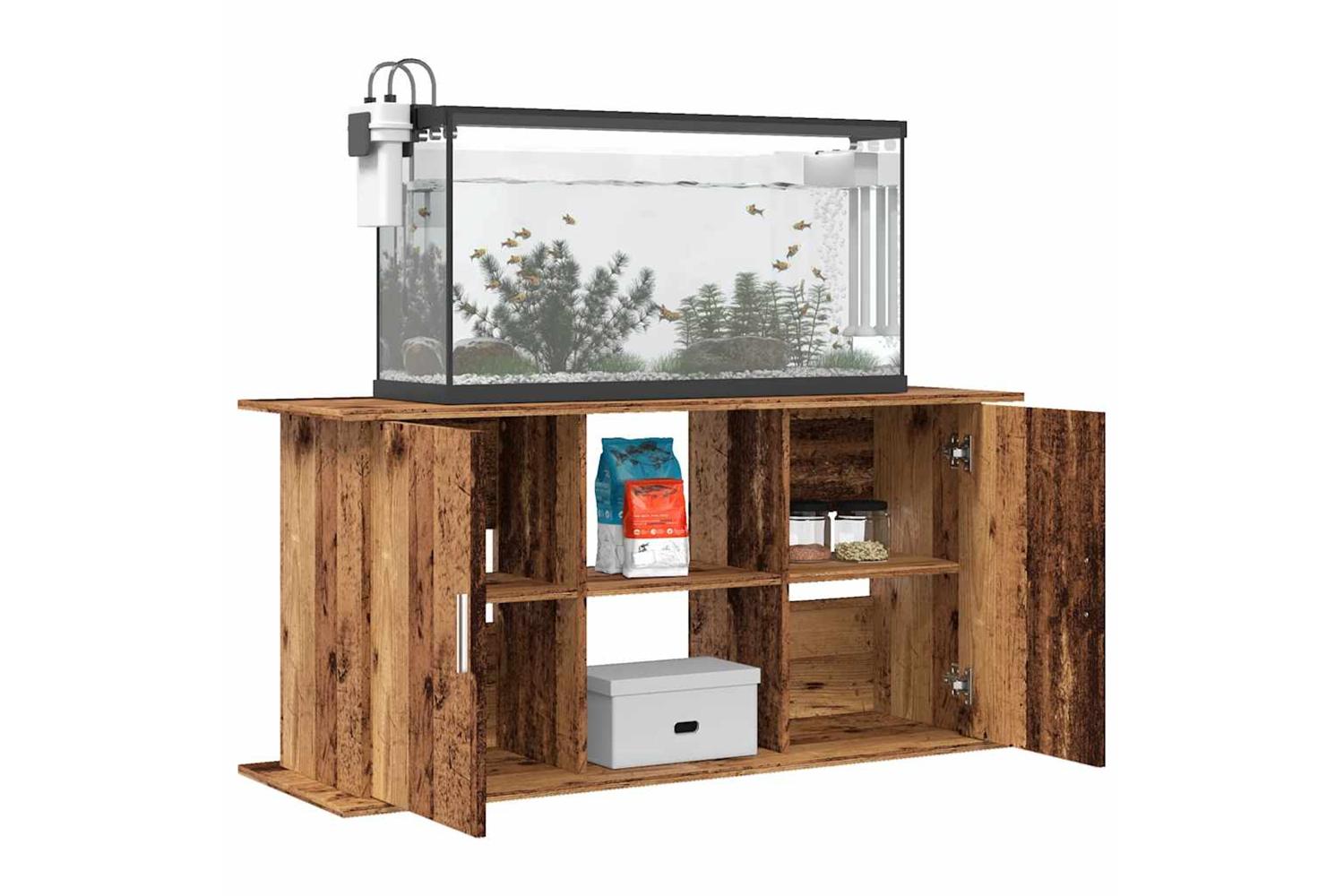 Vidaxl Aquarium Stand Old Wood 121x41x58 Cm Engineered Wood-3