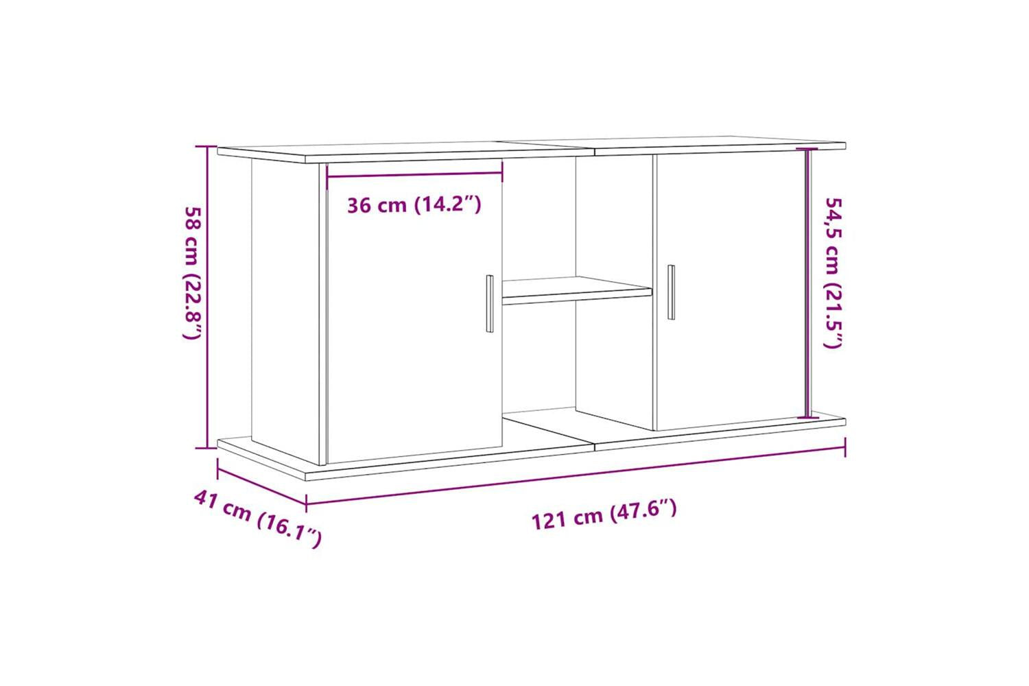 Vidaxl Aquarium Stand Old Wood 121x41x58 Cm Engineered Wood-10