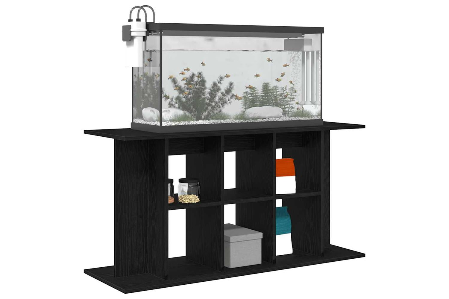 Vidaxl Aquarium Stand Black Oak 120x40x60 Cm Engineered Wood-4