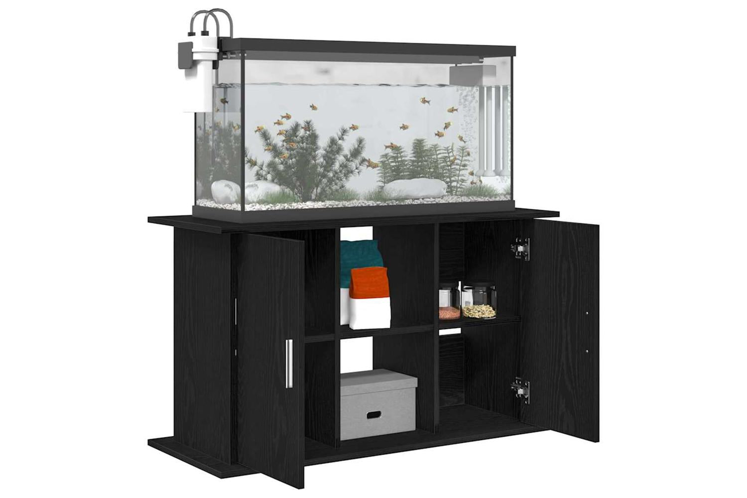 Vidaxl Aquarium Stand Black Oak 101x41x58 Cm Engineered Wood-4