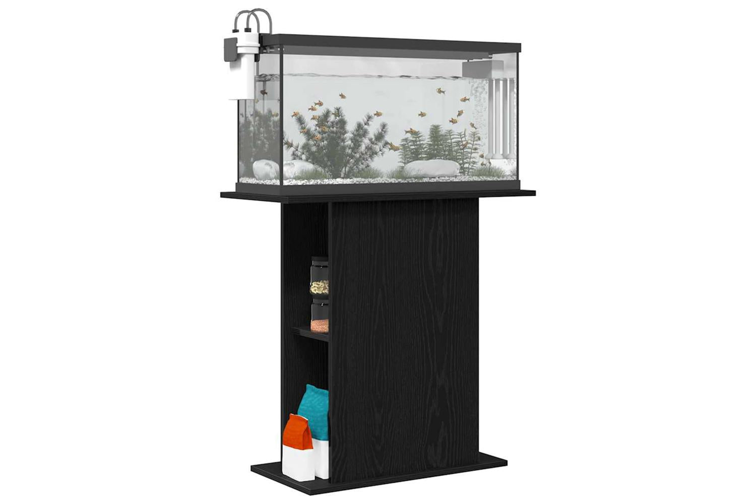 Vidaxl Aquarium Stand Black Oak 75x36x725 Cm Engineered Wood-4
