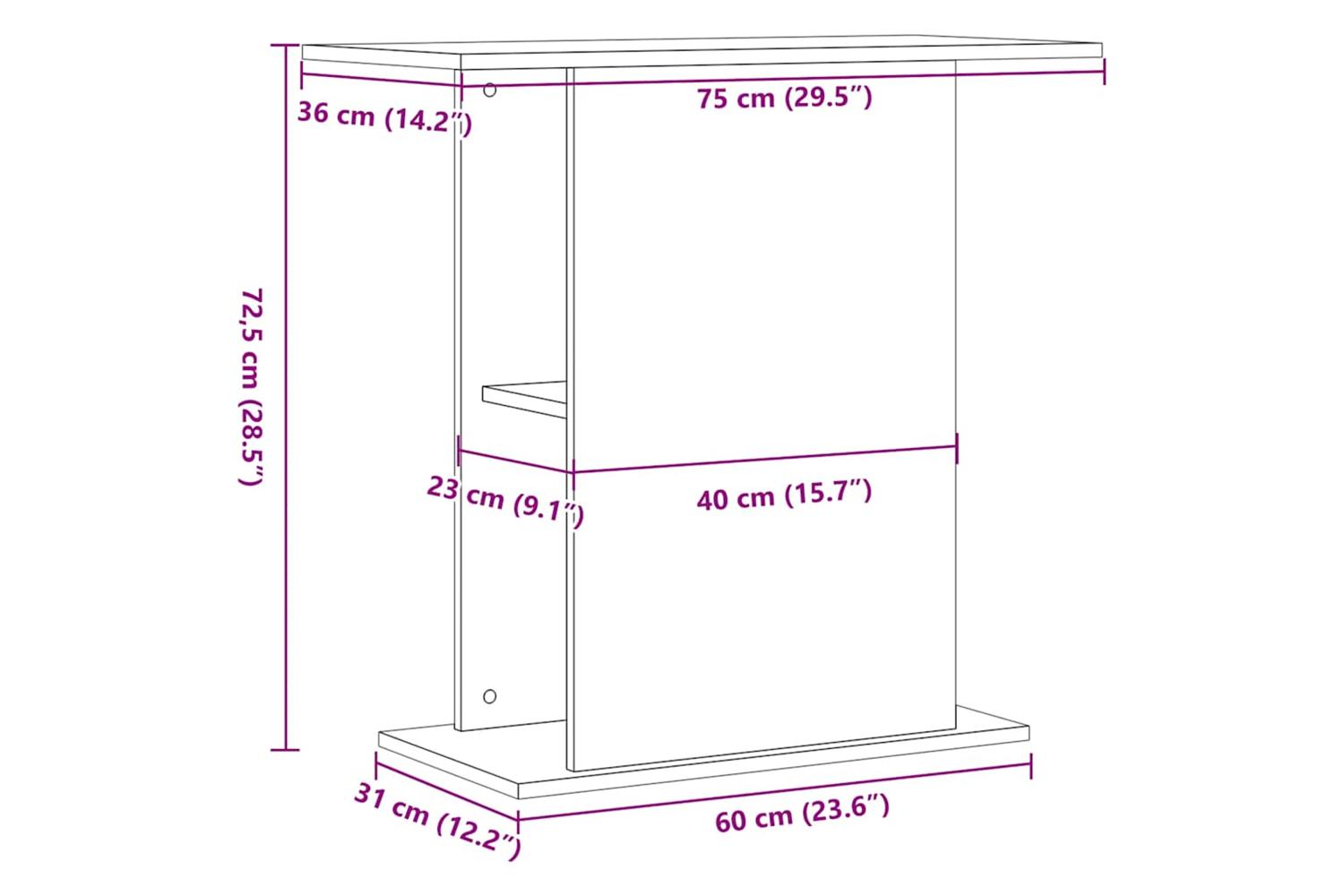 Vidaxl Aquarium Stand Black Oak 75x36x725 Cm Engineered Wood-10