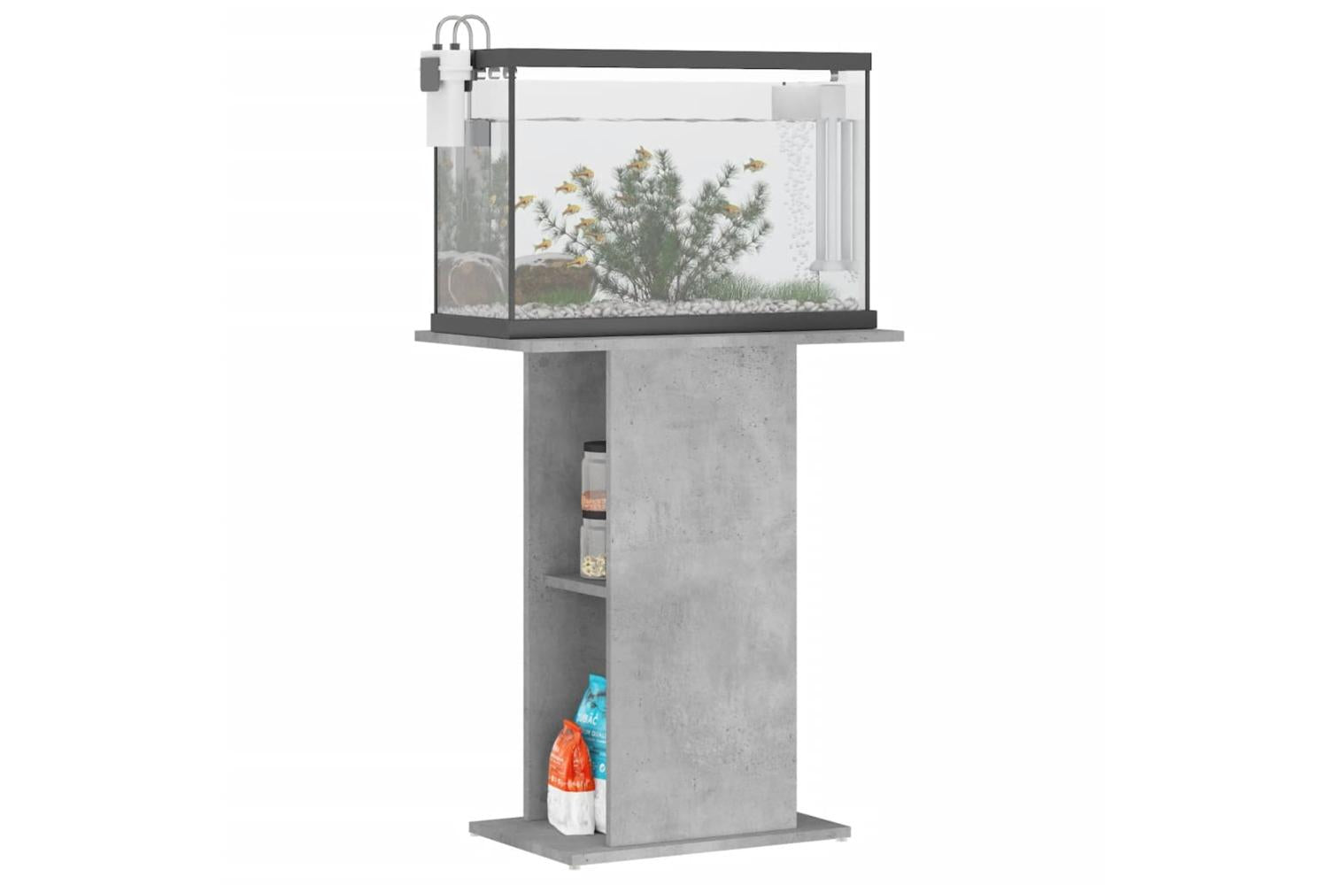 Vidaxl Aquarium Stand Concrete Grey 605x36x725 Cm Engineered Wood-3