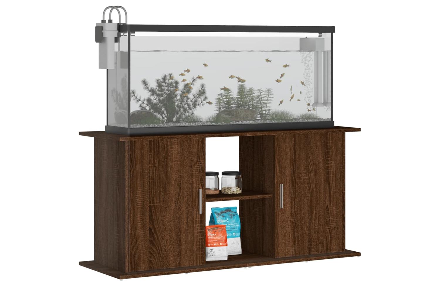 Vidaxl Aquarium Stand Brown Oak 121x41x58 Cm Engineered Wood-3