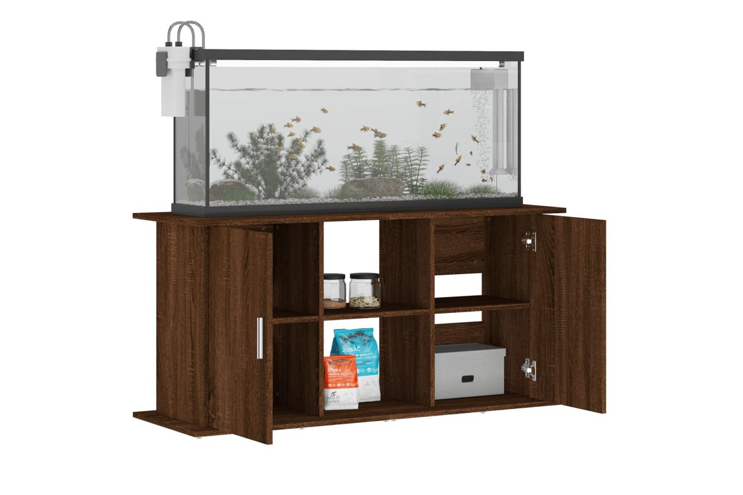 Vidaxl Aquarium Stand Brown Oak 121x41x58 Cm Engineered Wood-4