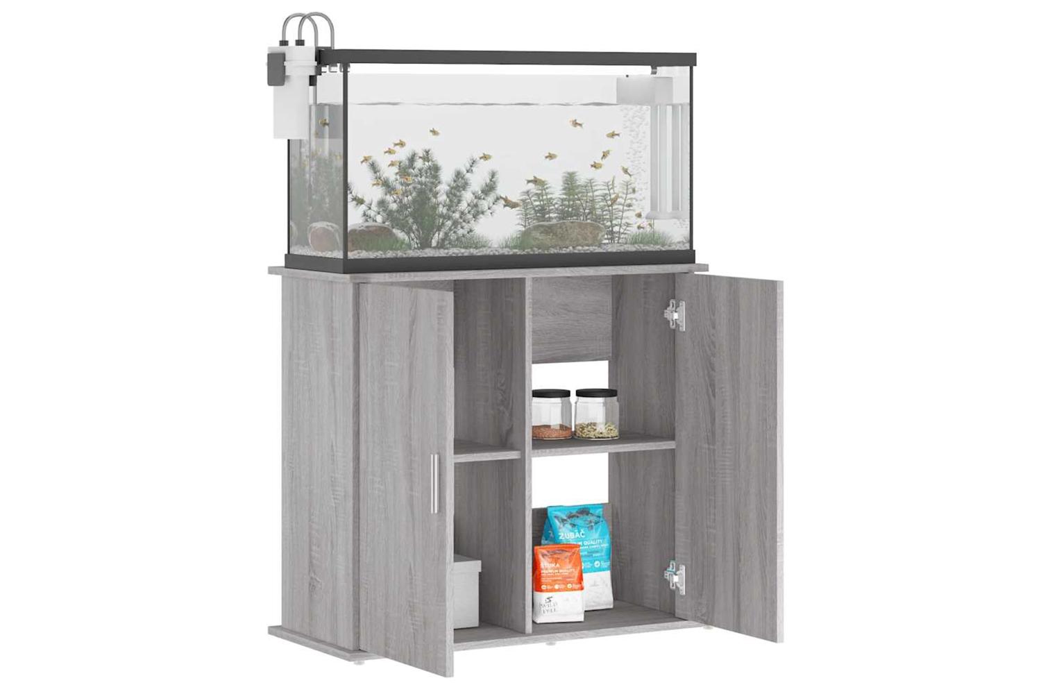 Vidaxl Aquarium Stand Grey Sonoma 81x36x73 Cm Engineered Wood-3