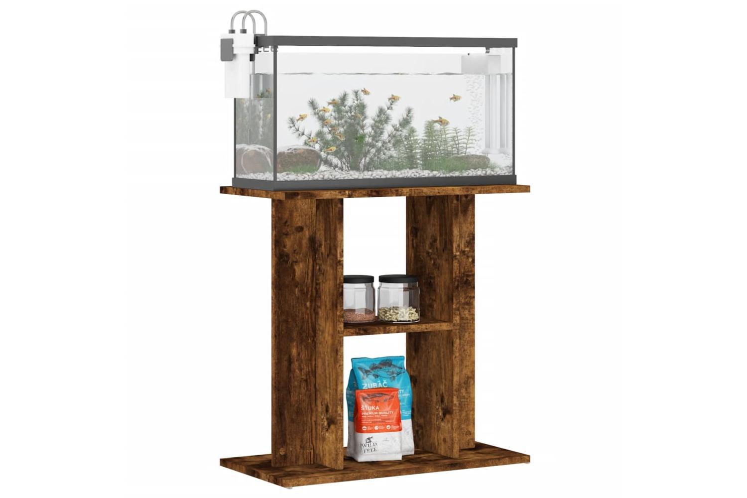 Vidaxl Aquarium Stand Smoked Oak 60x30x60 Cm Engineered Wood-3