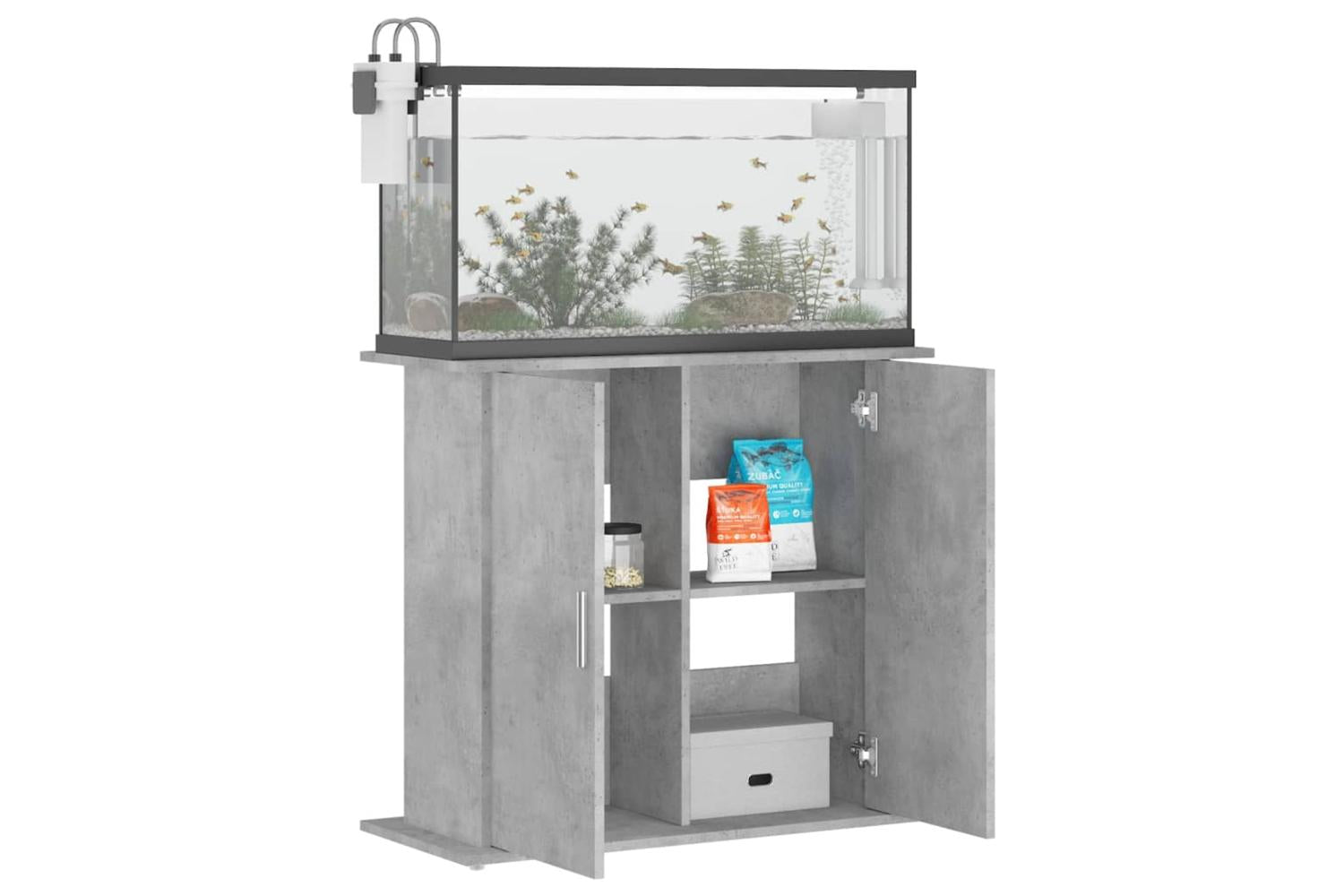 Vidaxl Aquarium Stand Concrete Grey 81x36x73 Cm Engineered Wood-4