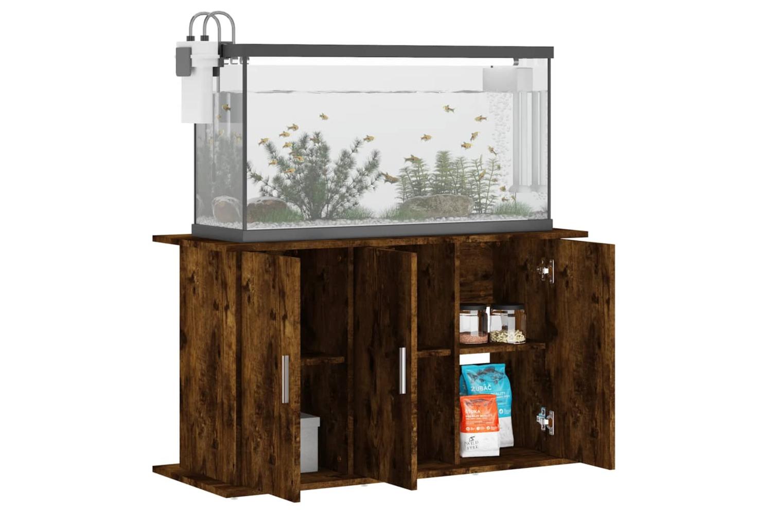 Vidaxl Aquarium Stand Smoked Oak 101x41x58 Cm Engineered Wood-3