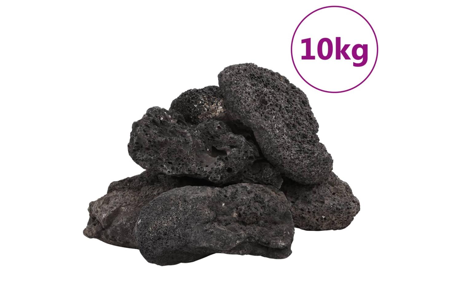 Vidaxl Volcanic Rocks 10 Kg Black 10-30 Cm