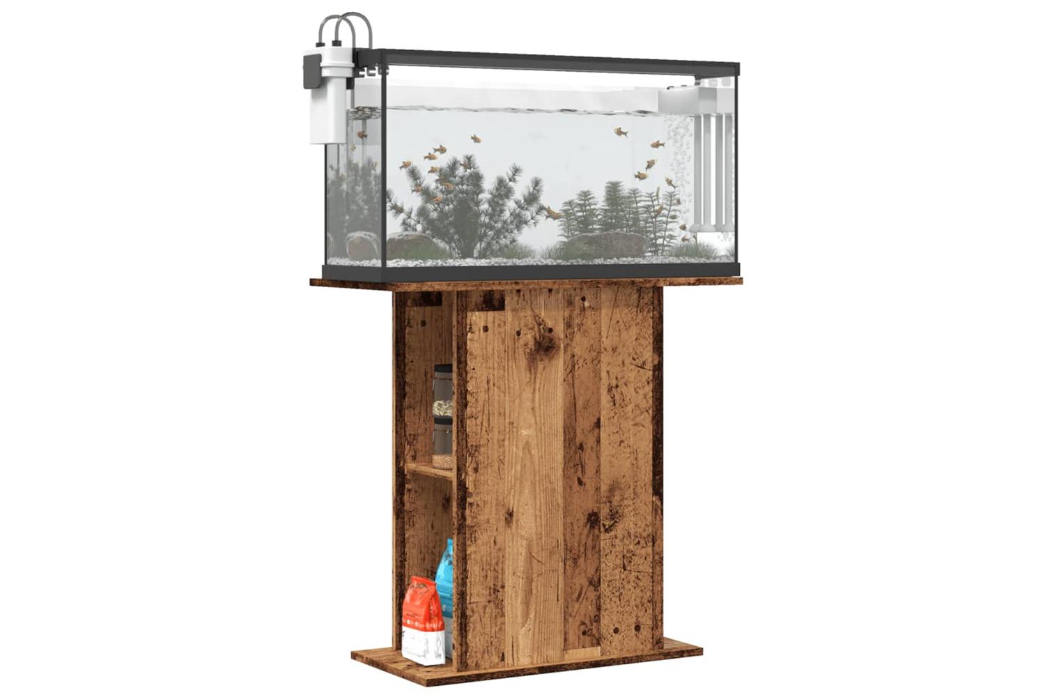 Vidaxl Aquarium Stand Old Wood 36x75x725 Cm Engineered Wood-3