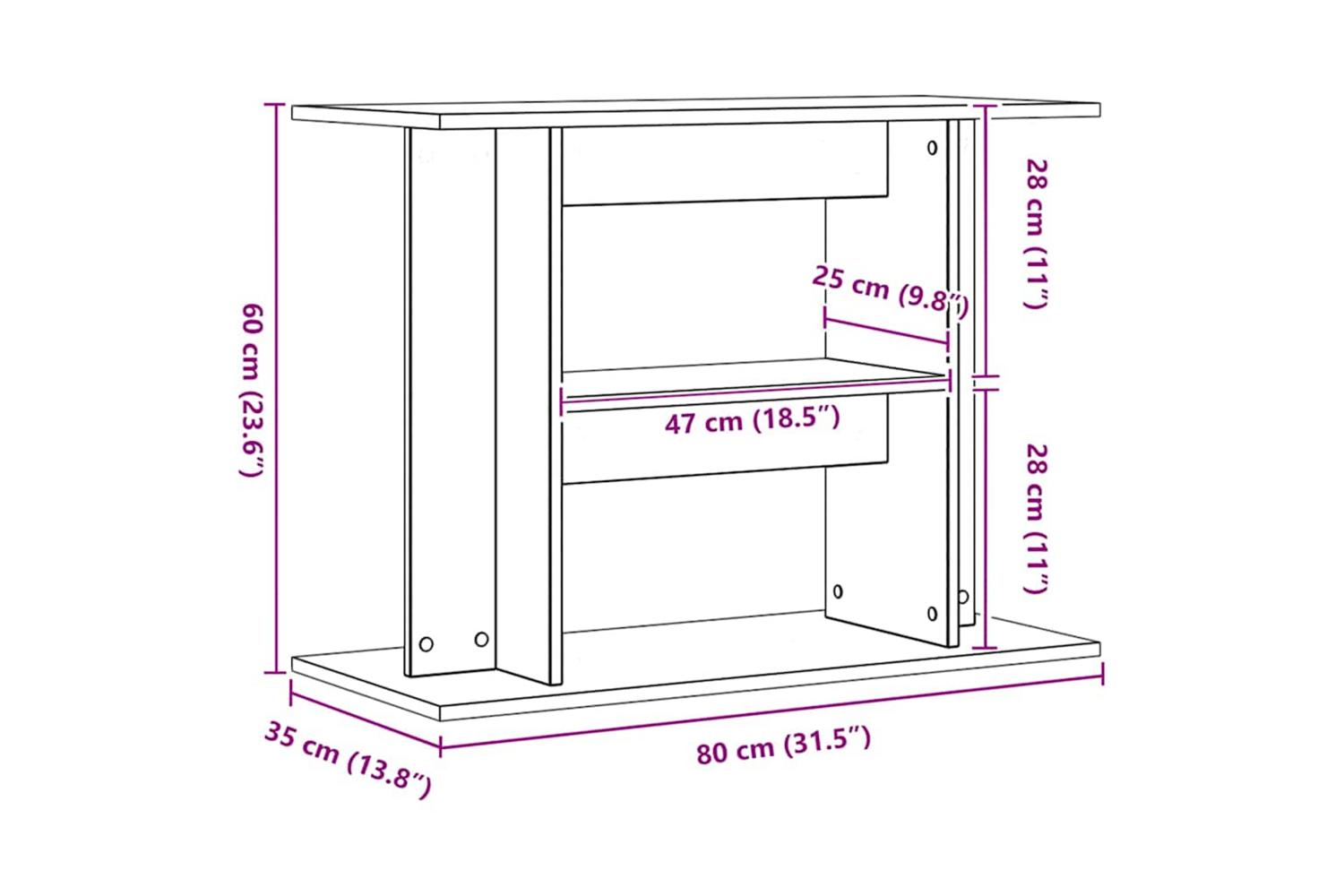 Vidaxl Aquarium Stand Artisan Oak 80x35x60 Cm Engineered Wood-9