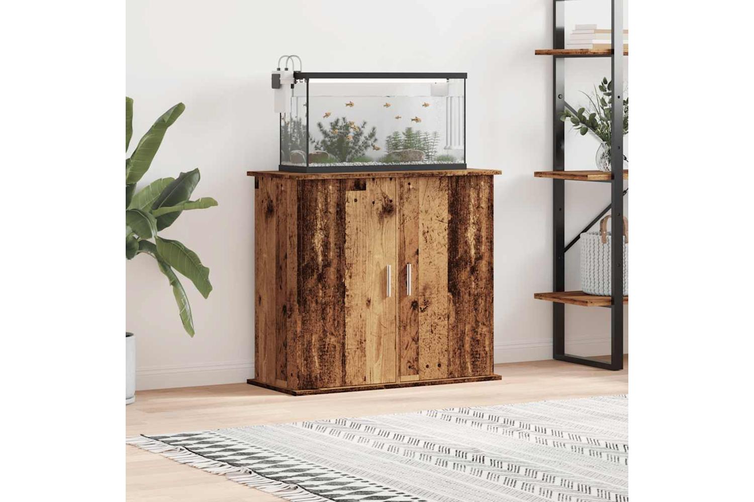 Vidaxl Aquarium Stand Old Wood 81x36x73 Cm Engineered Wood-3
