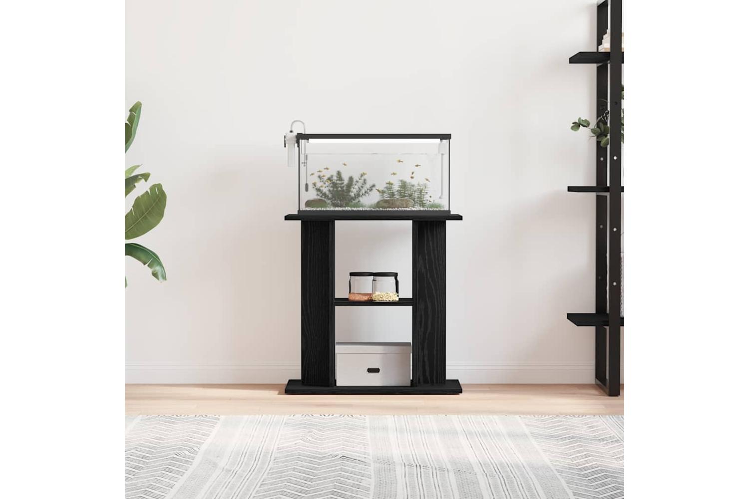 Vidaxl Aquarium Stand Black Oak 60x30x60 Cm Engineered Wood-3