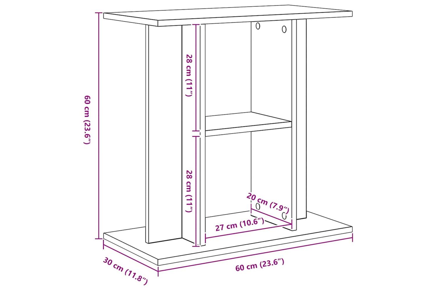 Vidaxl Aquarium Stand Black Oak 60x30x60 Cm Engineered Wood-10