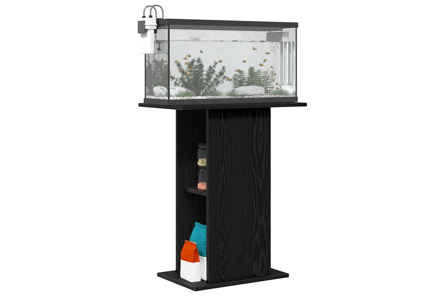 Vidaxl Aquarium Stand Black Oak 605x36x725 Cm Engineered Wood-4