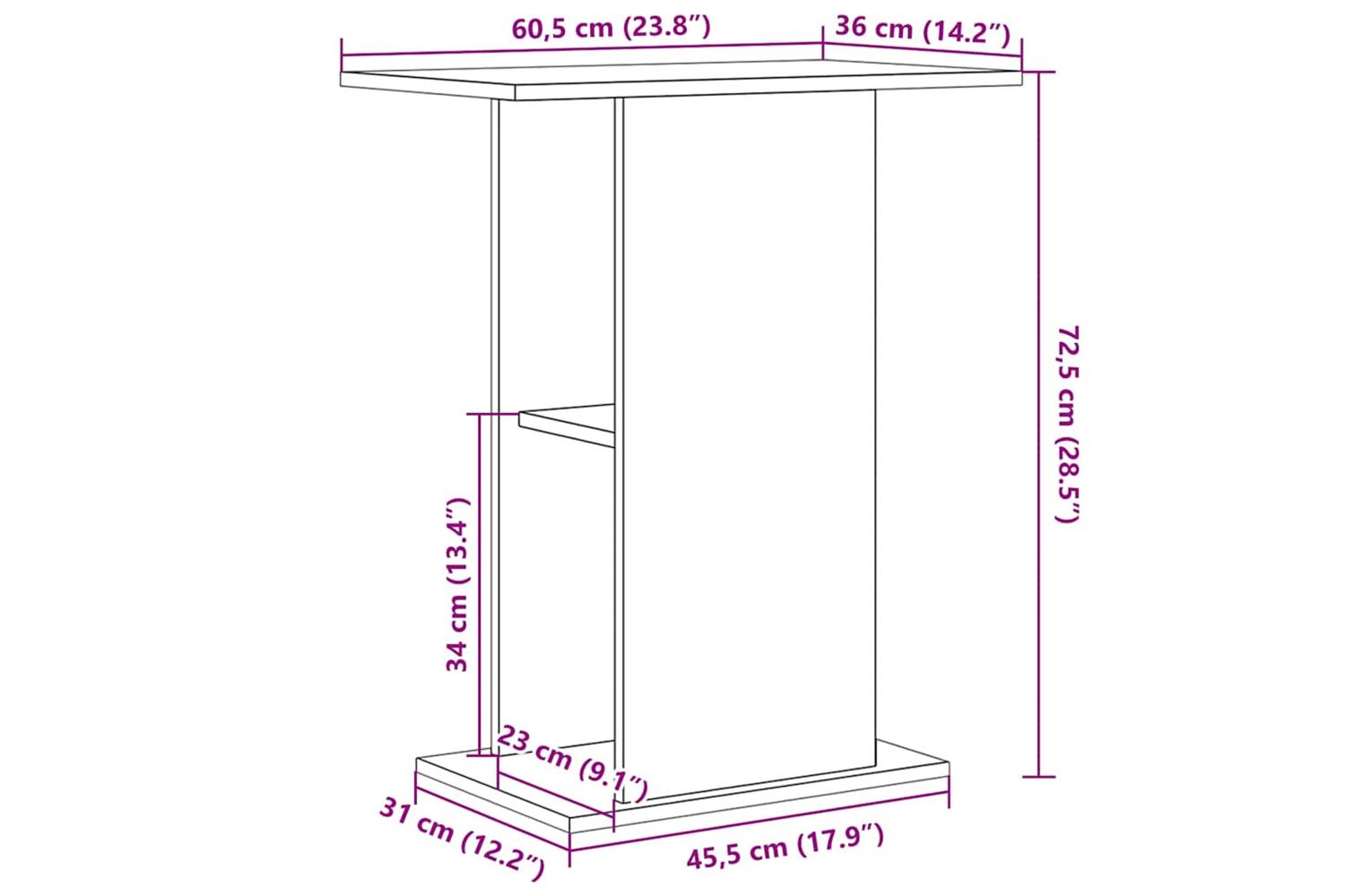 Vidaxl Aquarium Stand Black Oak 605x36x725 Cm Engineered Wood-10