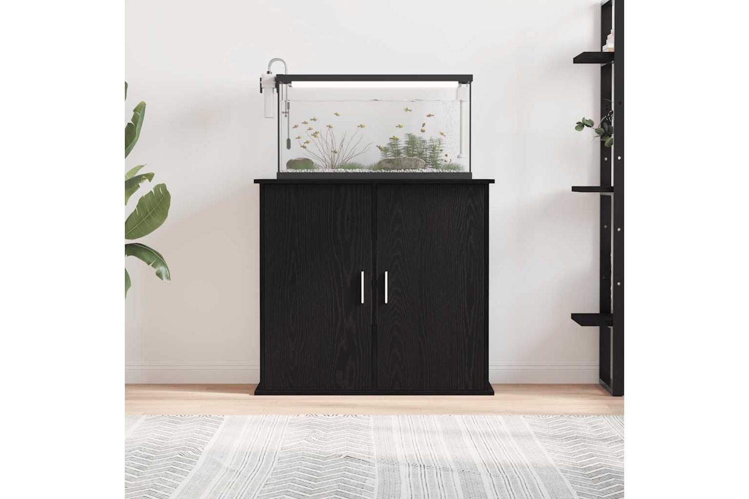 Vidaxl Aquarium Stand Black Oak 81x36x73 Cm Engineered Wood-3