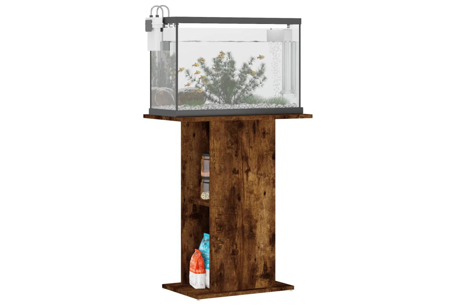 Vidaxl Aquarium Stand Smoked Oak 605x36x725 Cm Engineered Wood-3