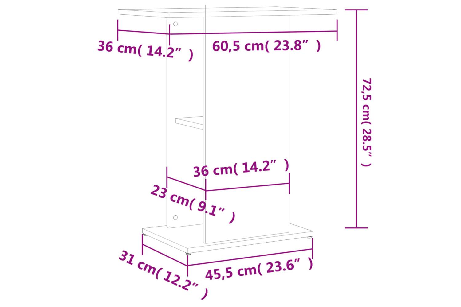 Vidaxl Aquarium Stand Brown Oak 605x36x725 Cm Engineered Wood-8