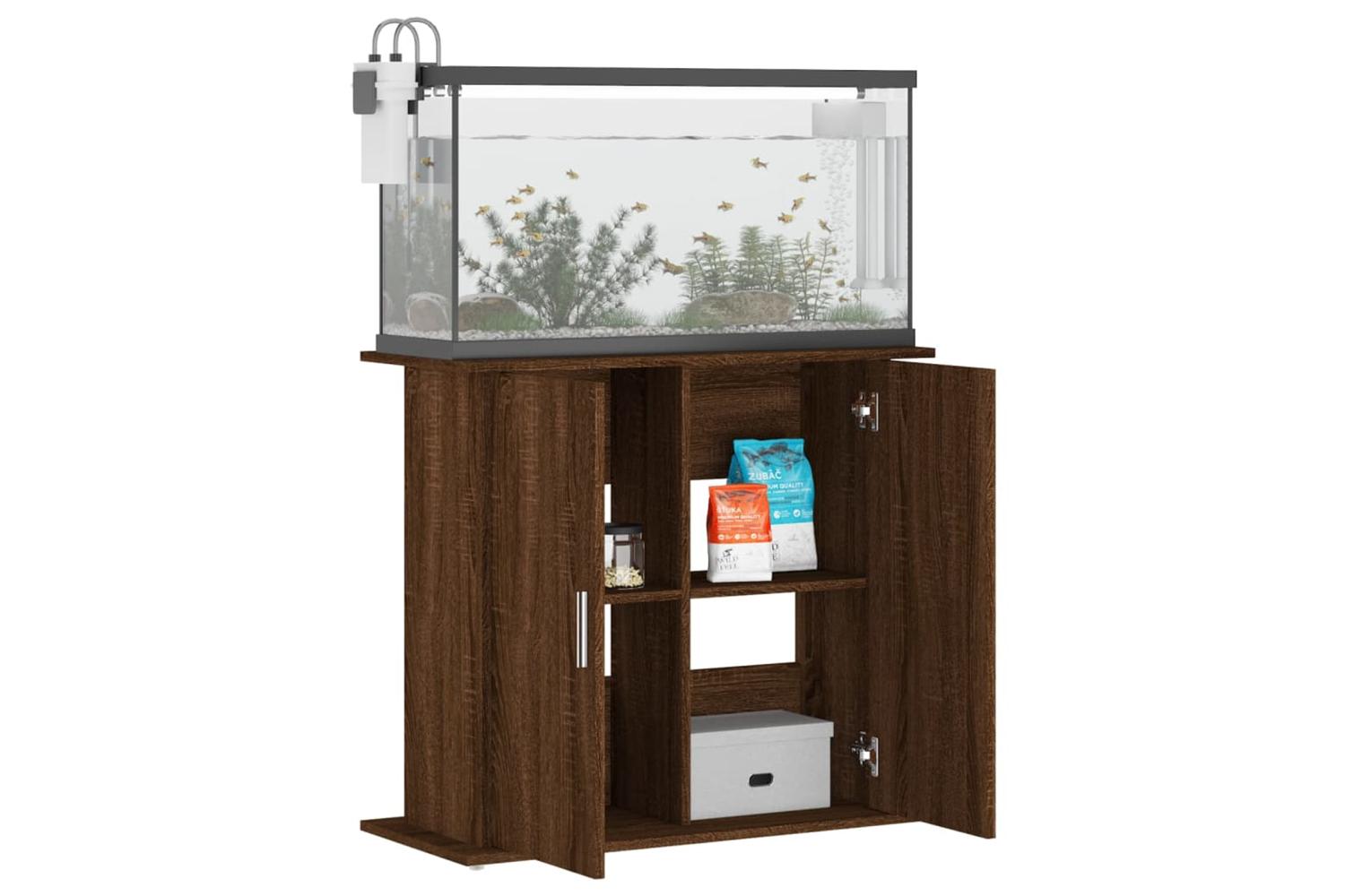 Vidaxl Aquarium Stand Brown Oak 81x36x73 Cm Engineered Wood-4