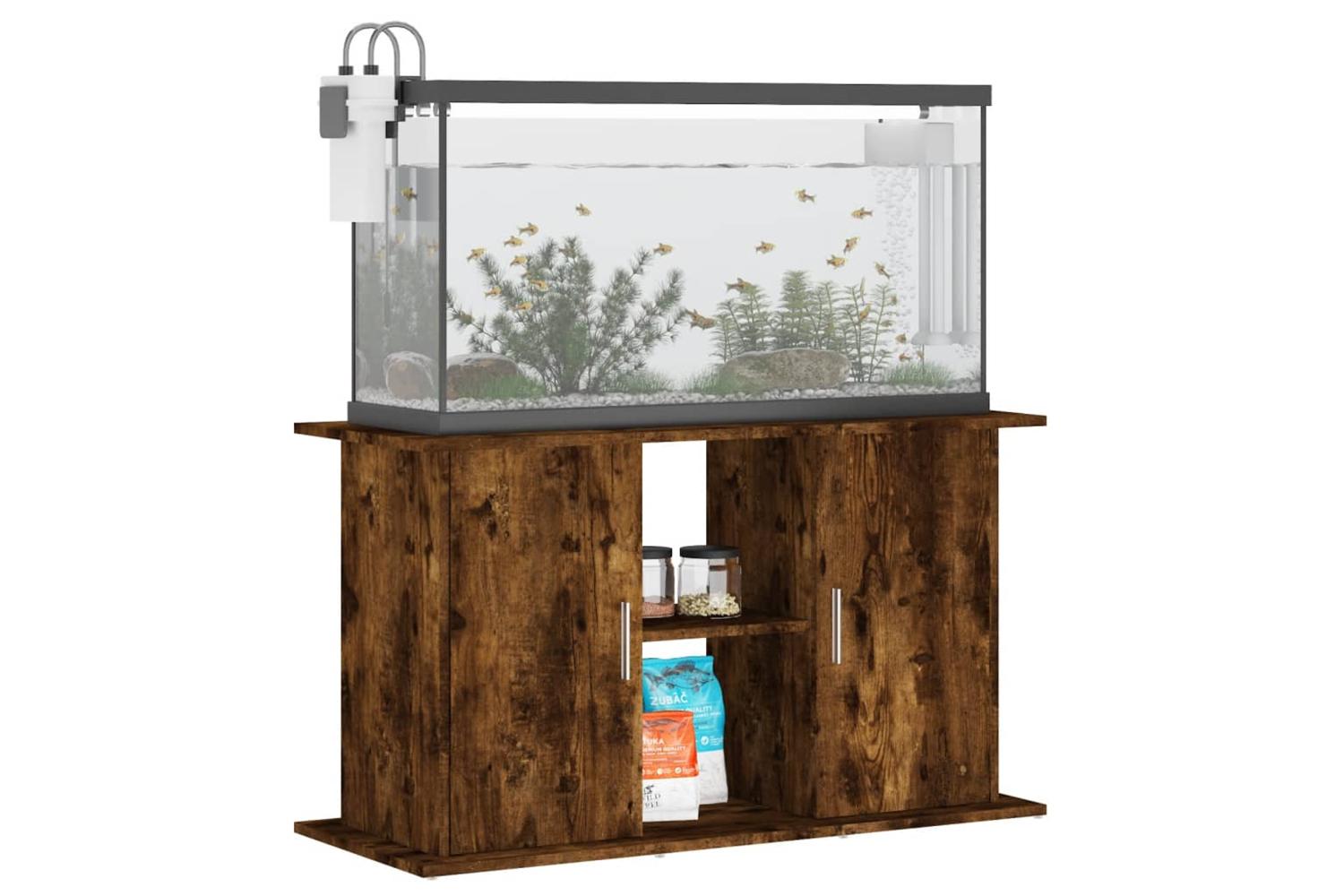 Vidaxl Aquarium Stand Smoked Oak 101x41x58 Cm Engineered Wood-3