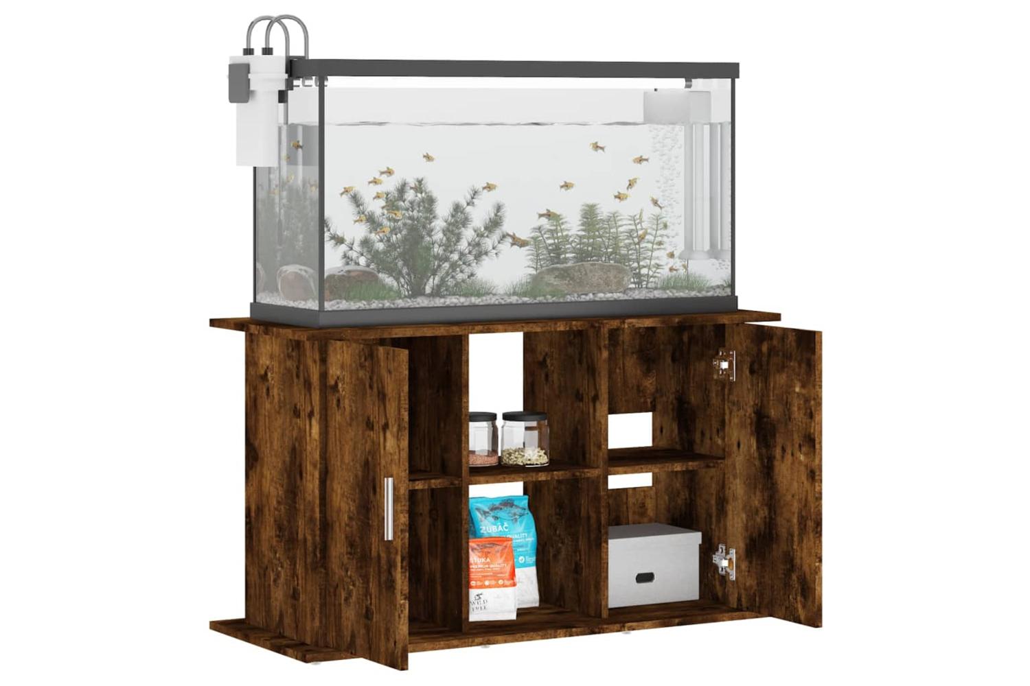 Vidaxl Aquarium Stand Smoked Oak 101x41x58 Cm Engineered Wood-4