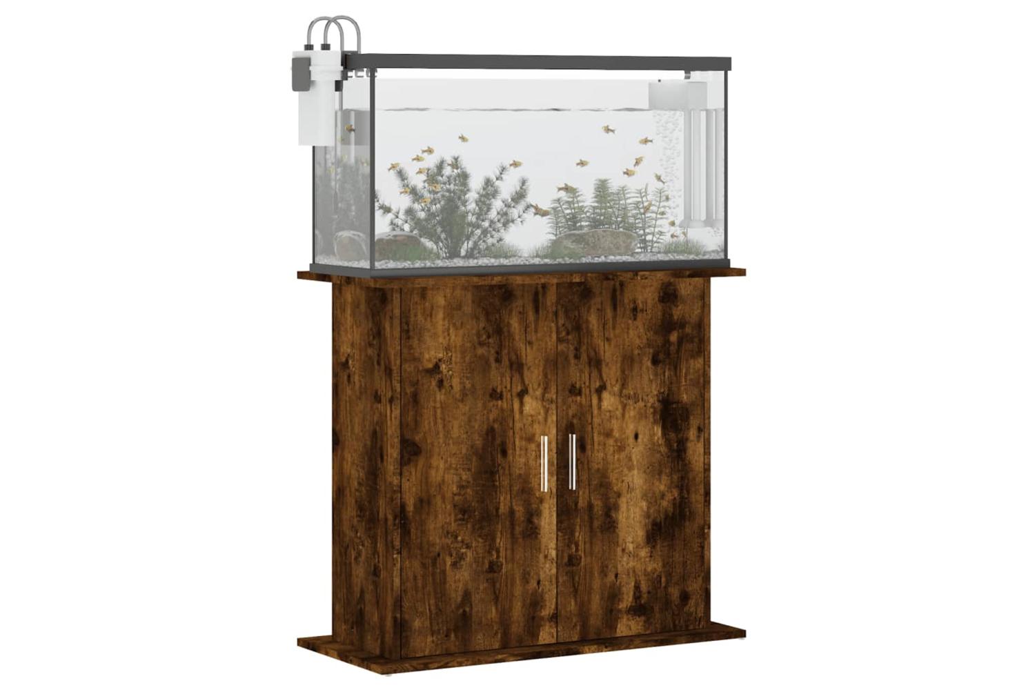 Vidaxl Aquarium Stand Smoked Oak 81x36x73 Cm Engineered Wood-3