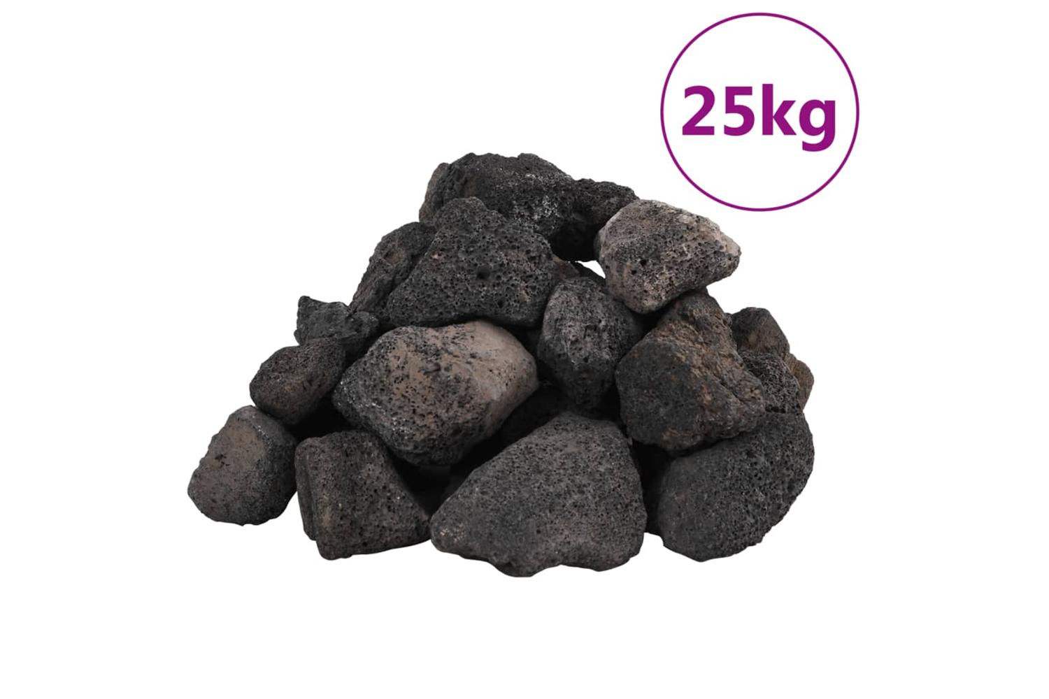 Vidaxl Volcanic Rocks 25 Kg Black 5-8 Cm