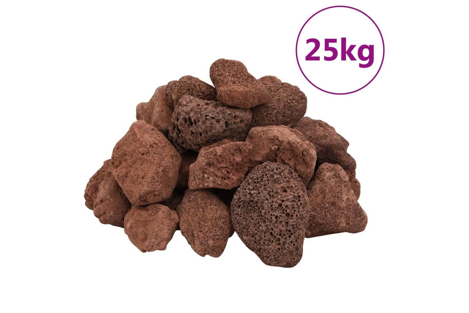 Vidaxl Volcanic Rocks 25 Kg Red 5-8 Cm