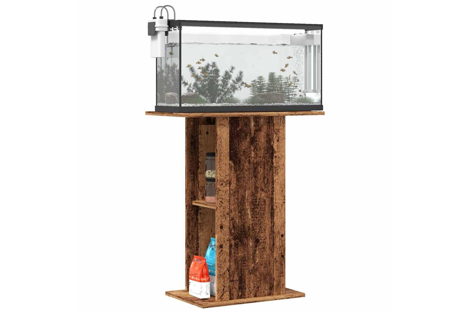 Vidaxl Aquarium Stand Old Wood 36x605x725 Cm Engineered Wood-3