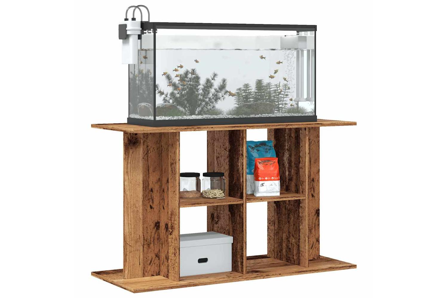 Vidaxl Aquarium Stand Old Wood 100x40x60 Cm Engineered Wood-3